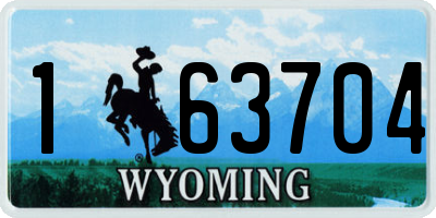 WY license plate 163704