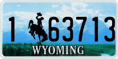 WY license plate 163713