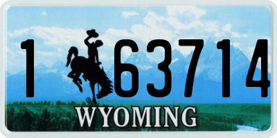 WY license plate 163714