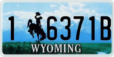 WY license plate 16371B