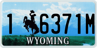 WY license plate 16371M