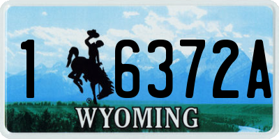 WY license plate 16372A