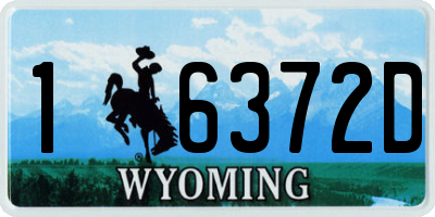 WY license plate 16372D