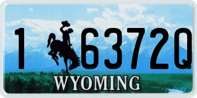 WY license plate 16372Q