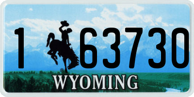 WY license plate 163730