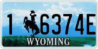 WY license plate 16374E