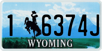 WY license plate 16374J