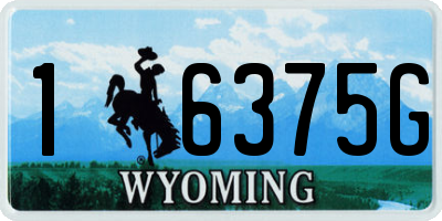 WY license plate 16375G