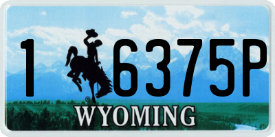 WY license plate 16375P