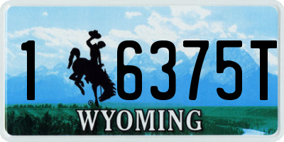 WY license plate 16375T