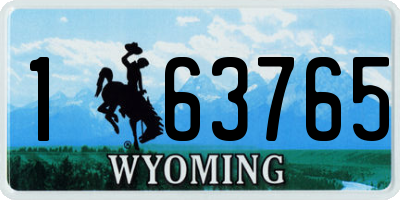 WY license plate 163765