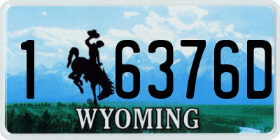 WY license plate 16376D