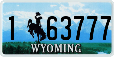 WY license plate 163777
