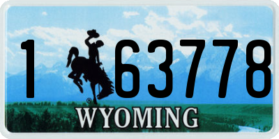 WY license plate 163778