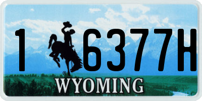 WY license plate 16377H
