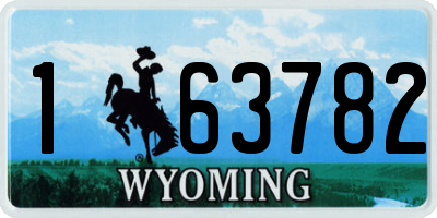WY license plate 163782