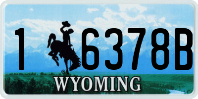 WY license plate 16378B