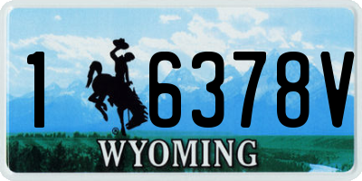 WY license plate 16378V