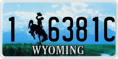 WY license plate 16381C