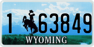 WY license plate 163849