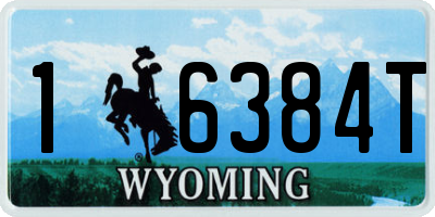 WY license plate 16384T