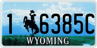 WY license plate 16385C