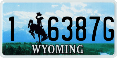 WY license plate 16387G