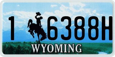WY license plate 16388H