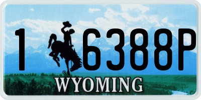 WY license plate 16388P