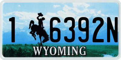 WY license plate 16392N