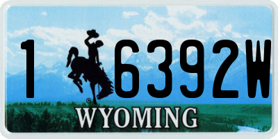 WY license plate 16392W