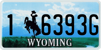 WY license plate 16393G