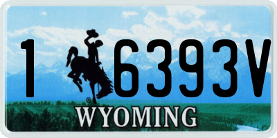 WY license plate 16393V