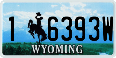 WY license plate 16393W