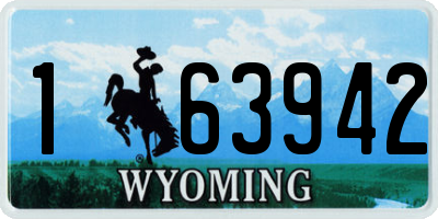 WY license plate 163942