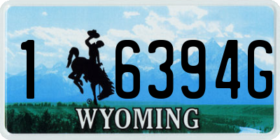 WY license plate 16394G