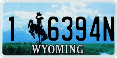 WY license plate 16394N