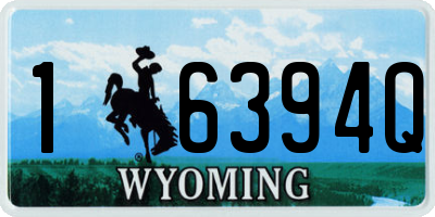WY license plate 16394Q