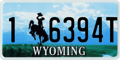 WY license plate 16394T