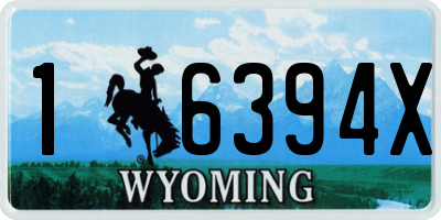 WY license plate 16394X