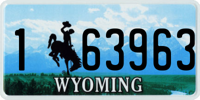WY license plate 163963
