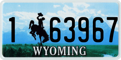 WY license plate 163967