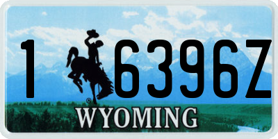 WY license plate 16396Z