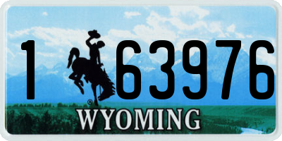 WY license plate 163976