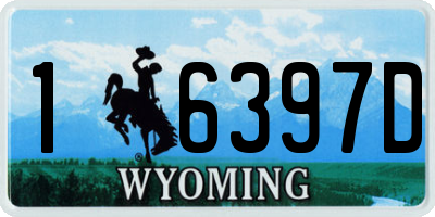 WY license plate 16397D
