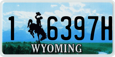 WY license plate 16397H