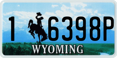 WY license plate 16398P