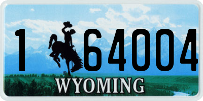 WY license plate 164004
