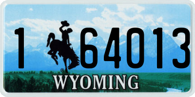 WY license plate 164013