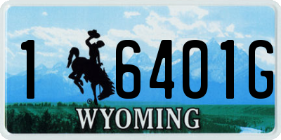 WY license plate 16401G